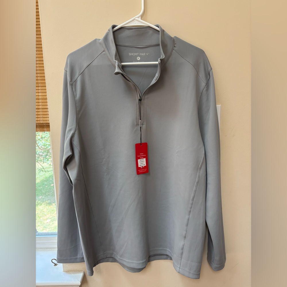 NWT! ShortPar4 Gray Men's Quarter Zip